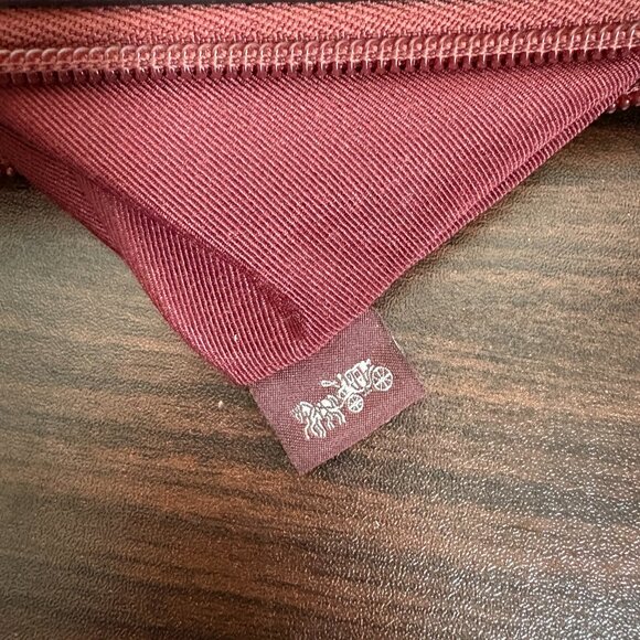 Coach Burgundy Leather Story Patch Wristlet F37877 - Picture 6 of 6